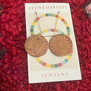 Hand Etched Copper Earrings